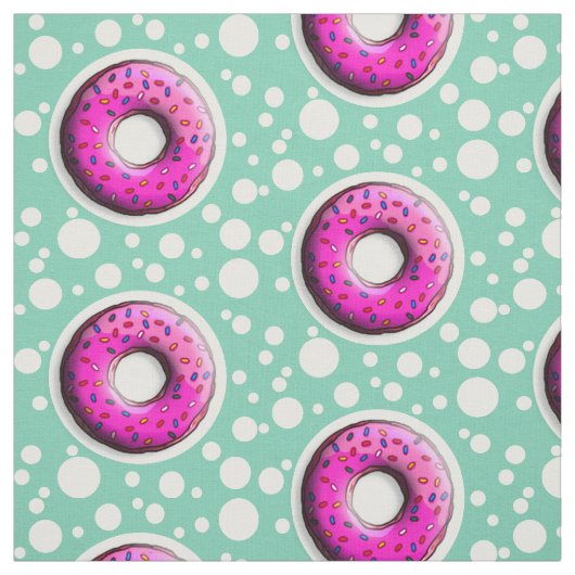 Pinky Donut mit bunten Sprinklen + Ihre Ideen Stoff (Muster)