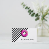 Pinky Donut mit bunten Sprinklen + Ihre Ideen Visitenkarte (Stehend Vorderseite)