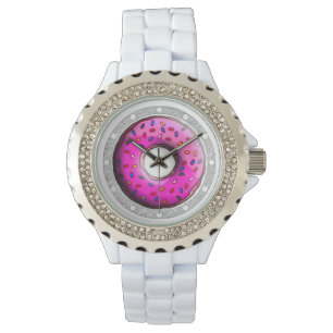 Pinky Donut mit bunten Sprinklern + Ihre Ideen Armbanduhr
