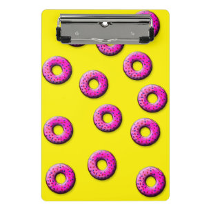 Pinky Donuts nahtloses Muster + Ihre Ideen Mini Klemmbrett