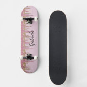 Pinky Glitter Skateboard (Vorderseite)
