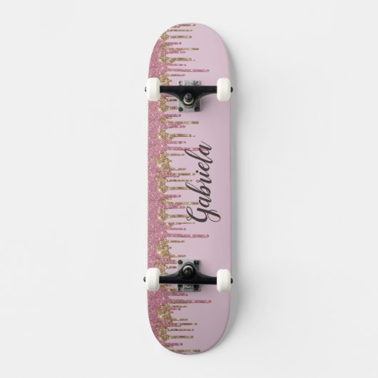 Pinky Glitter Skateboard (Vorderseite)