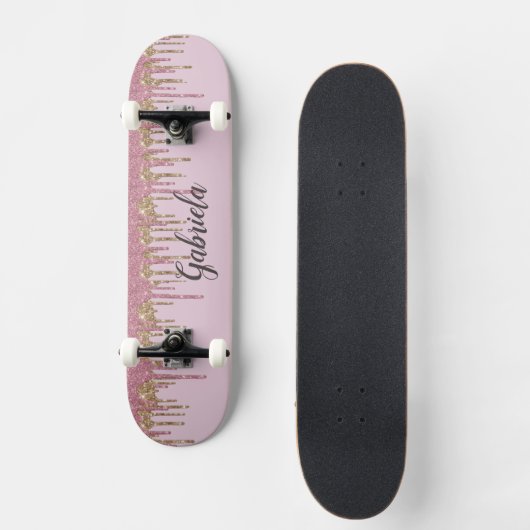 Pinky Glitzer Skateboard (Vorderseite)
