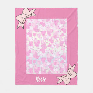 Pinky Hearts Fleece Blanket