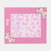 Pinky Hearts Fleece Blanket (Vorderseite (Horizontal))
