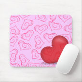Pinky-Liebe (Semi-Transparentes Herz) Mousepad (Mit Mouse)