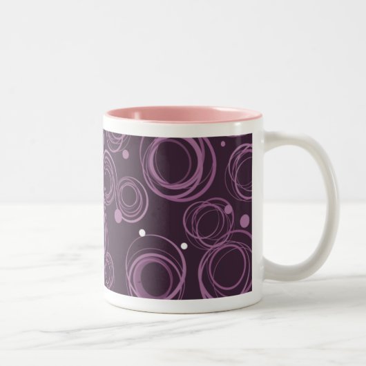 Pinky lila Funky Circle gemusterte Tasse (Rechts)