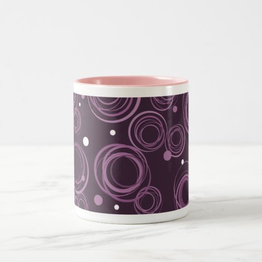 Pinky lila Funky Circle gemusterte Tasse (Mittel)