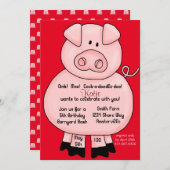 Pinky Pig - CYOC Einladung (Vorne/Hinten)