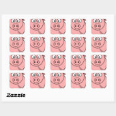 Pinky Pig Quadratischer Aufkleber (Blatt)