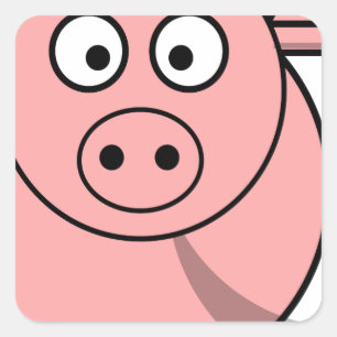 Pinky pig quadratischer aufkleber