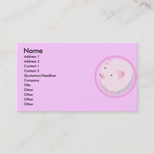 Pinky_Pig Visitenkarte (Vorderseite)
