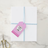 Pinky Pink Gingham Gift Tag Geschenkanhänger (Mit Garn)