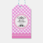 Pinky Pink Gingham Gift Tag Geschenkanhänger (Vorderseite)