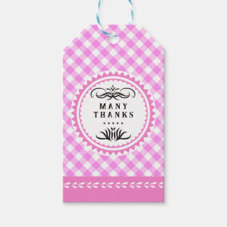Pinky Pink Gingham Gift Tag Geschenkanhänger