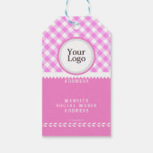 Pinky Pink Gingham Gift Tag Geschenkanhänger (Rückseite)