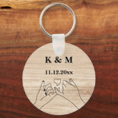 Pinky Promise Custom Couple Monogramm und Date Key Schlüsselanhänger (Vorderseite)