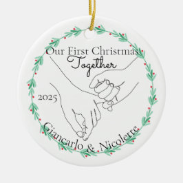 Pinky Promise Erstes Weihnachten gemeinsam Keramik Ornament