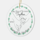 Pinky Promise Erstes Weihnachten gemeinsam Keramik Ornament (Links)
