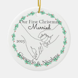 Pinky Promise Erstes Weihnachtsfest Verheiratet Keramik Ornament