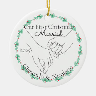 Pinky Promise Erstes Weihnachtsfest Verheiratet Keramik Ornament
