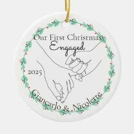 Pinky Promise Erstes Weihnachtsfest Verlobt Keramik Ornament