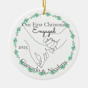 Pinky Promise Erstes Weihnachtsfest Verlobt Keramik Ornament