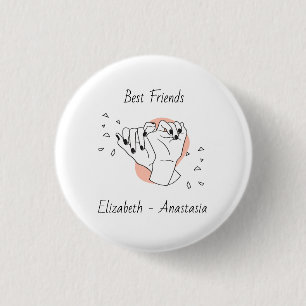 Pinky Promise Illustrierter Personalisiert bester  Button