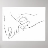 Pinky Promise Minimallinie Art Niedlich Einfache T Poster (Vorne)