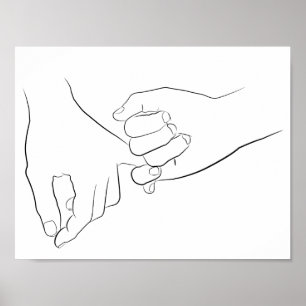 Pinky Promise Minimallinie Art Niedlich Einfache T Poster