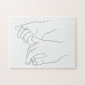 Pinky Promise Minimallinie Art Niedlich Einfache T Puzzle (Horizontal)