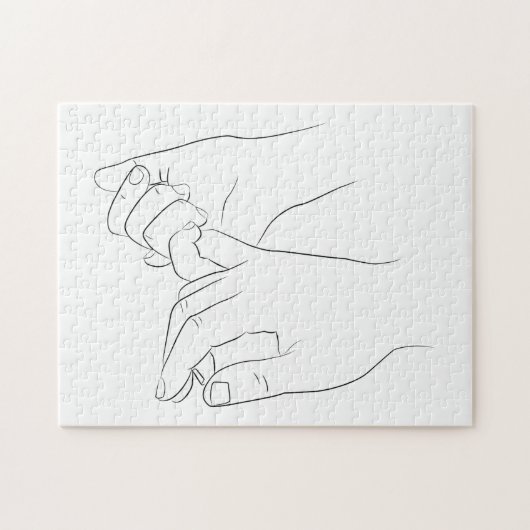 Pinky Promise Minimallinie Art Niedlich Einfache T Puzzle (Horizontal)