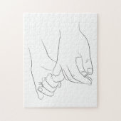 Pinky Promise Minimallinie Art Niedlich Einfache T Puzzle (Vertikal)