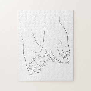 Pinky Promise Minimallinie Art Niedlich Einfache T Puzzle
