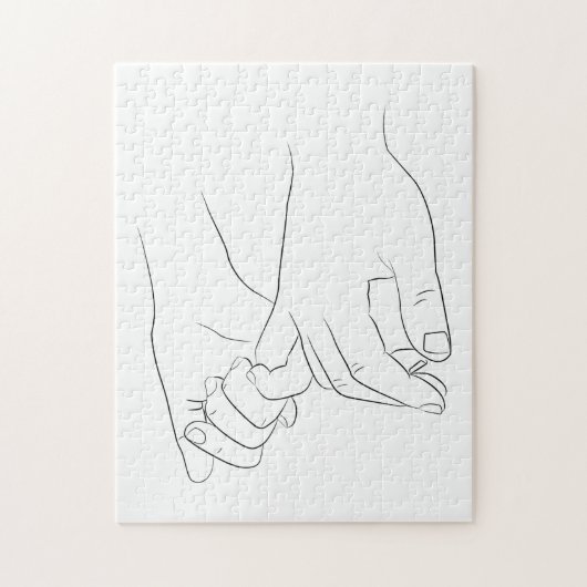 Pinky Promise Minimallinie Art Niedlich Einfache T Puzzle (Vertikal)