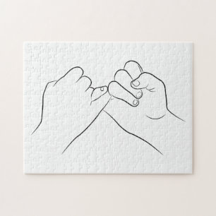 Pinky Promise Minimallinie Niedlich Einfache Moder Puzzle