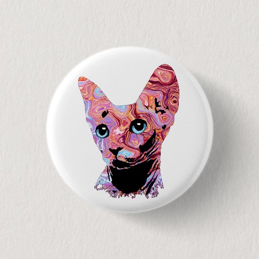 Pinky Sphynx Cat 683 Button (Vorderseite)