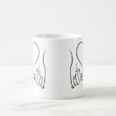 Pinky Swear & Heart Line Art Design Kaffeetasse (Mittel)