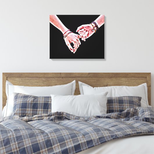 Pinky Swear Liebhaber Digitales Gemälde Leinwanddruck (Insitu (Schlafzimmer))