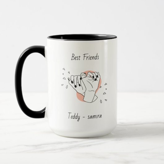 Pinky Swear mit dem Namen Personalisiert Best Frie Tasse (Links)