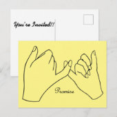 Pinky Swear Promise Einladungspostkarte (Vorne/Hinten)