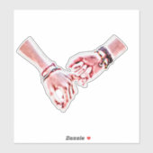 Pinky Swear romanance Liebhaber digitales Gemälde Aufkleber (Blatt)