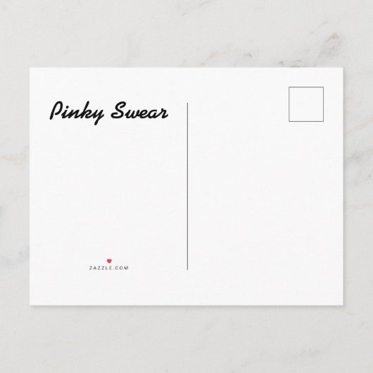 Pinky Swear Versprechen Postcard Einladungspostkarte (Rückseite)