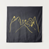 Pinky Sweet Line Art Printing, Hands line Art Thro Wandteppich (Vorderseite)