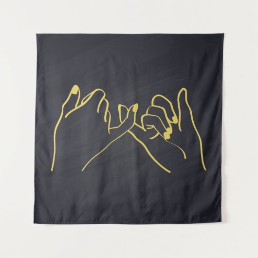 Pinky Sweet Line Art Printing, Hands line Art Thro Wandteppich (Vorderseite)