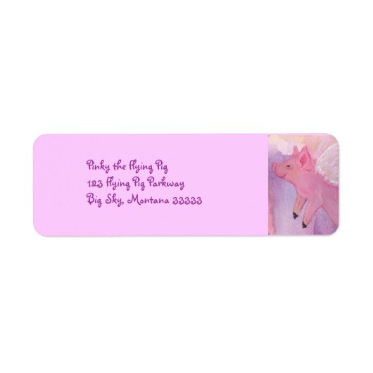 Pinky the Flying Pig Address Labels (Vorne)