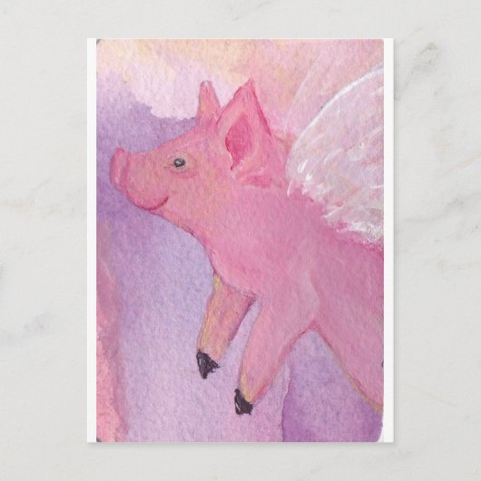 Pinky the Flying Pig - Wenn Schweine fliegen Postkarte (Vorderseite)