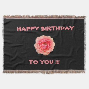 Pinky Throw Blanket - Happy Birthday Decke