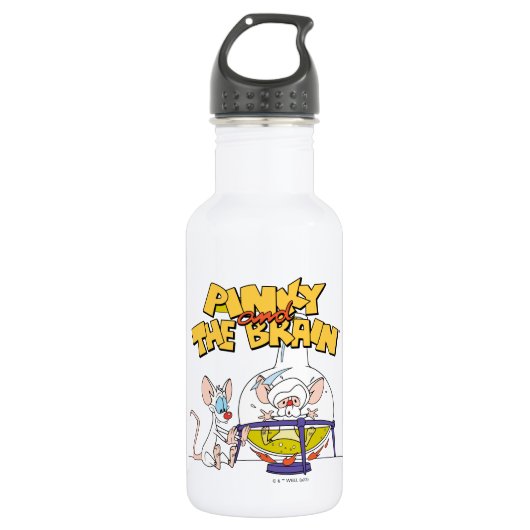 Pinky und das Gehirn | Laborforschung Edelstahlflasche (Vorderseite)