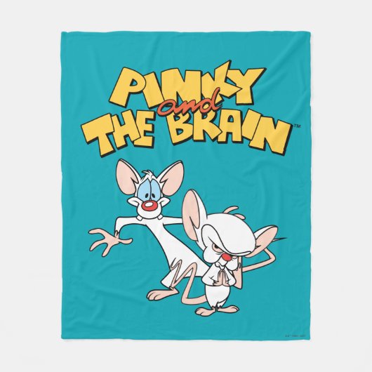 Pinky und das Gehirn | Logo anzeigen Fleecedecke (Vorderseite)